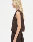 Cropped Blouse, Marrone