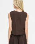 Cropped Blouse, Marrone