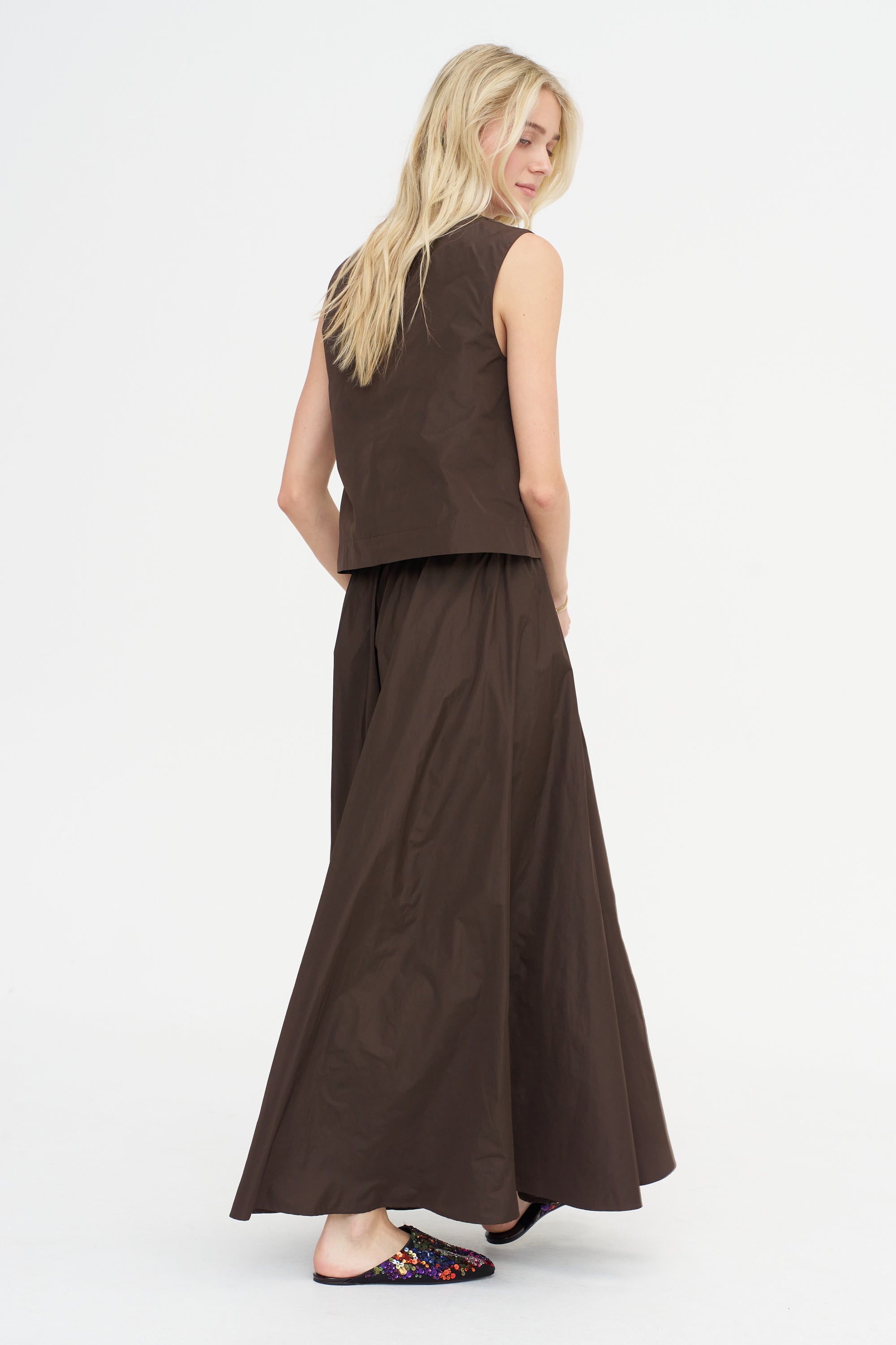 Cropped Blouse, Marrone