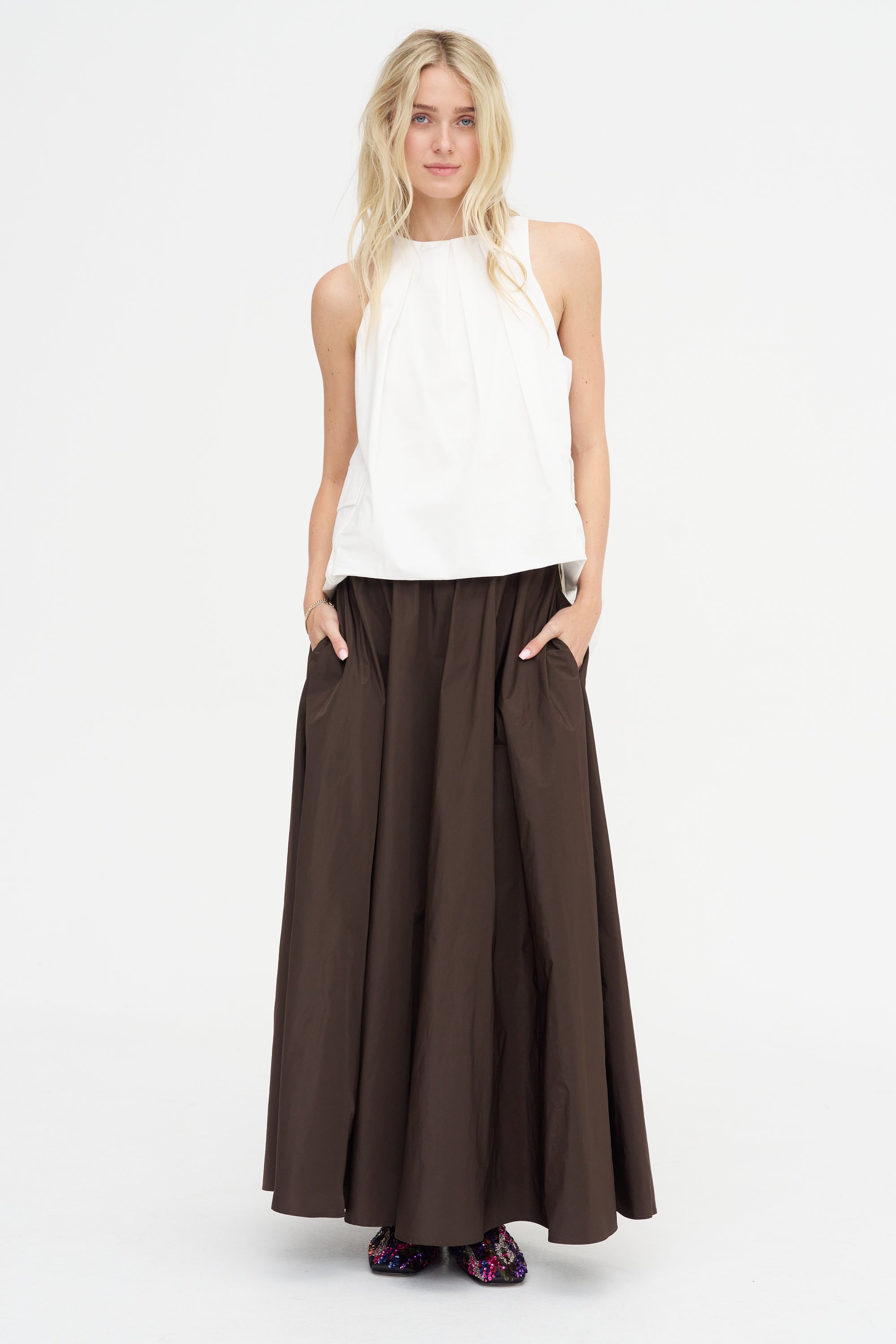A-Line Skirt, Marrone