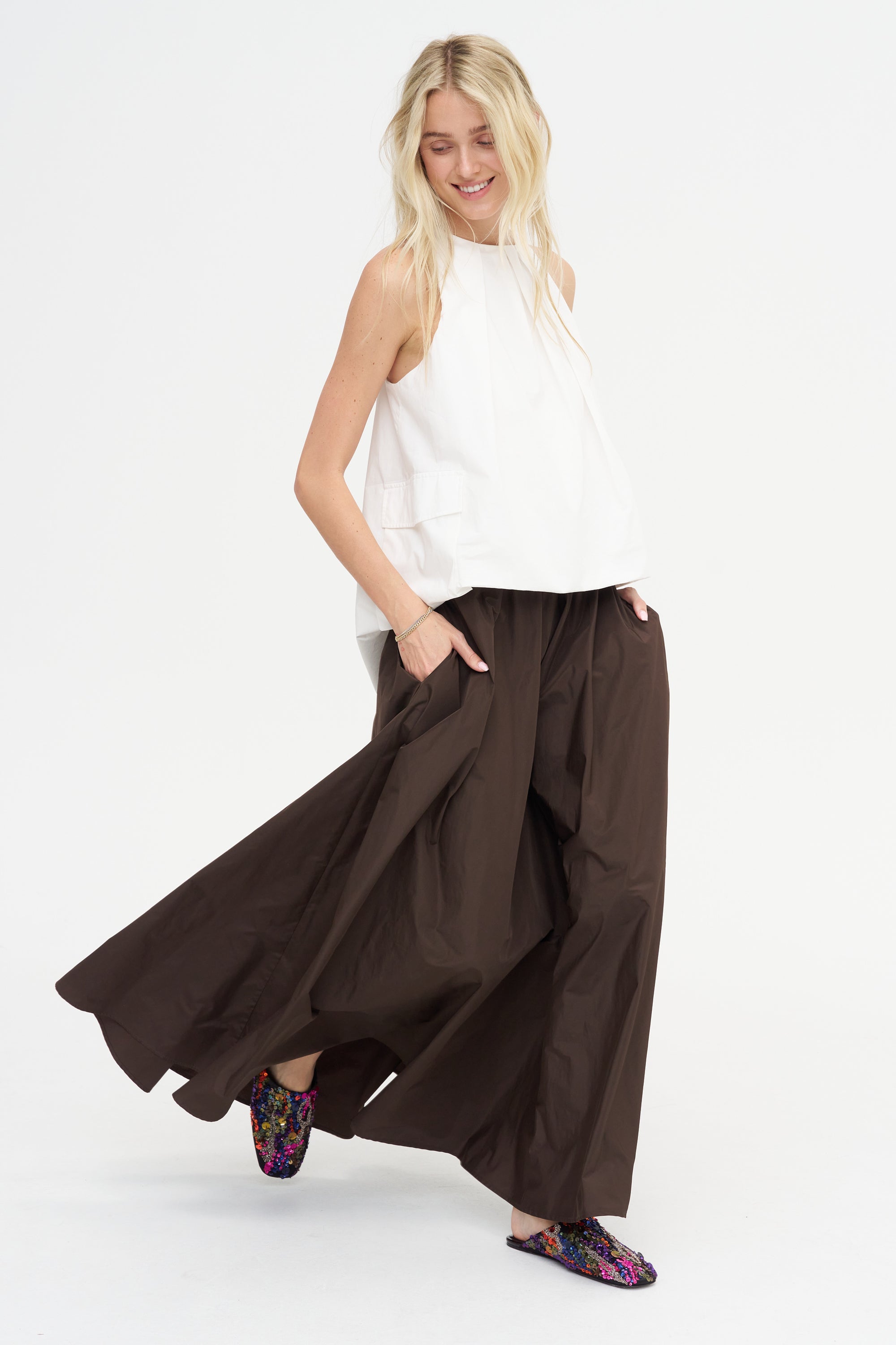 A-Line Skirt, Marrone