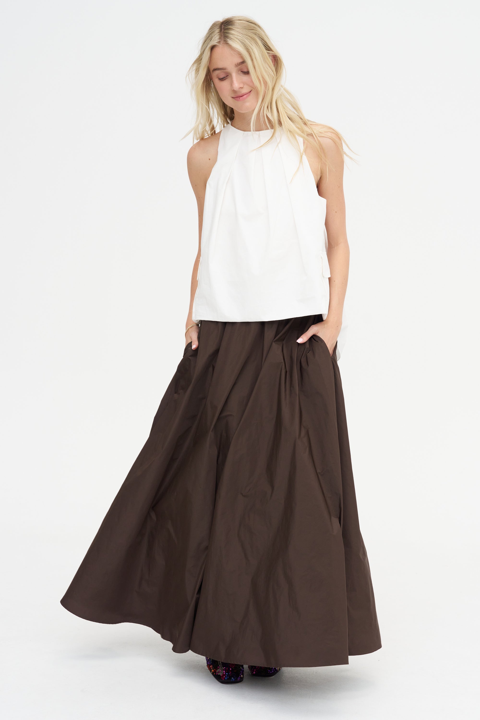A-Line Skirt, Marrone