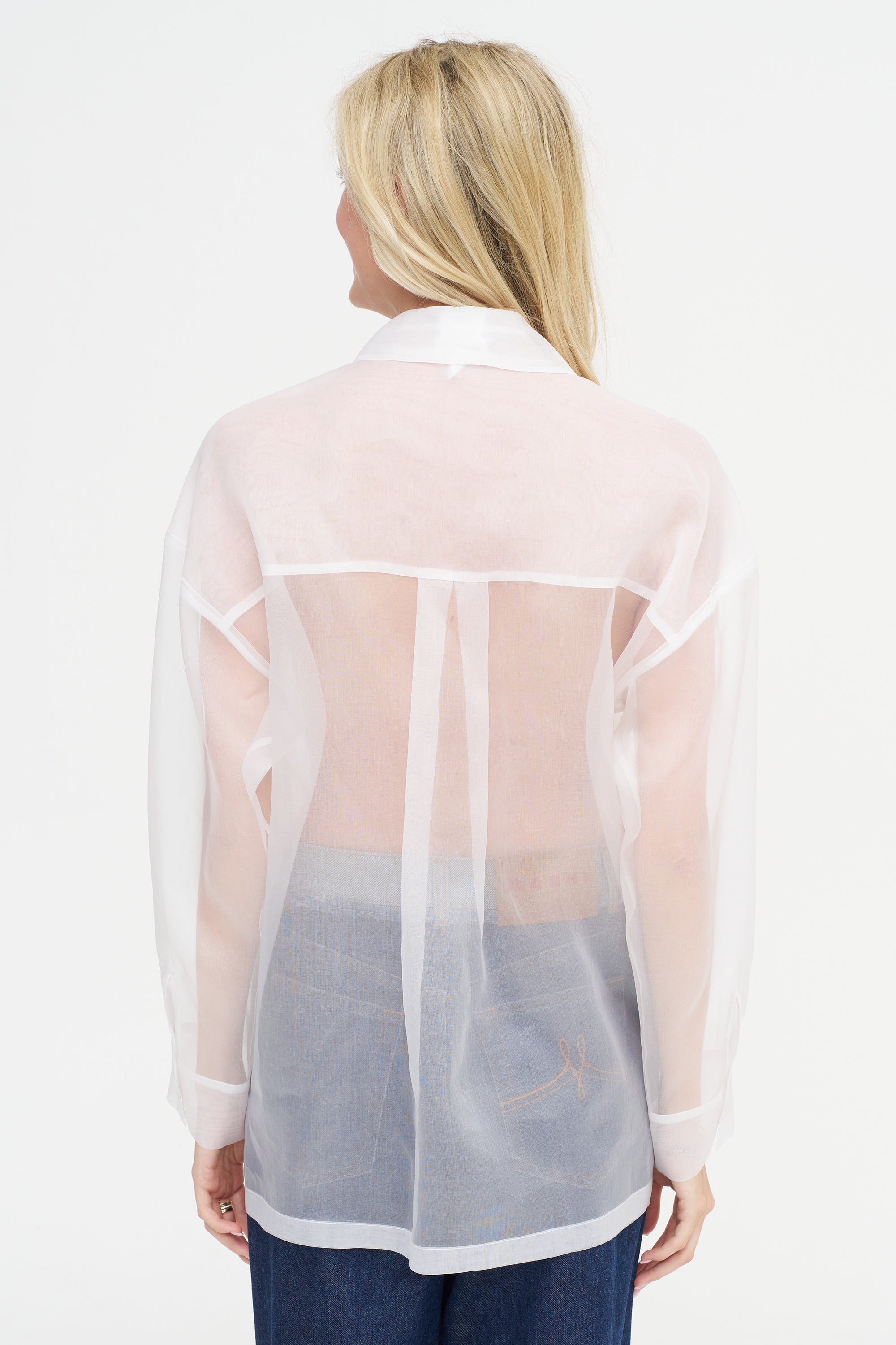 Organdie Shirt, Bianco