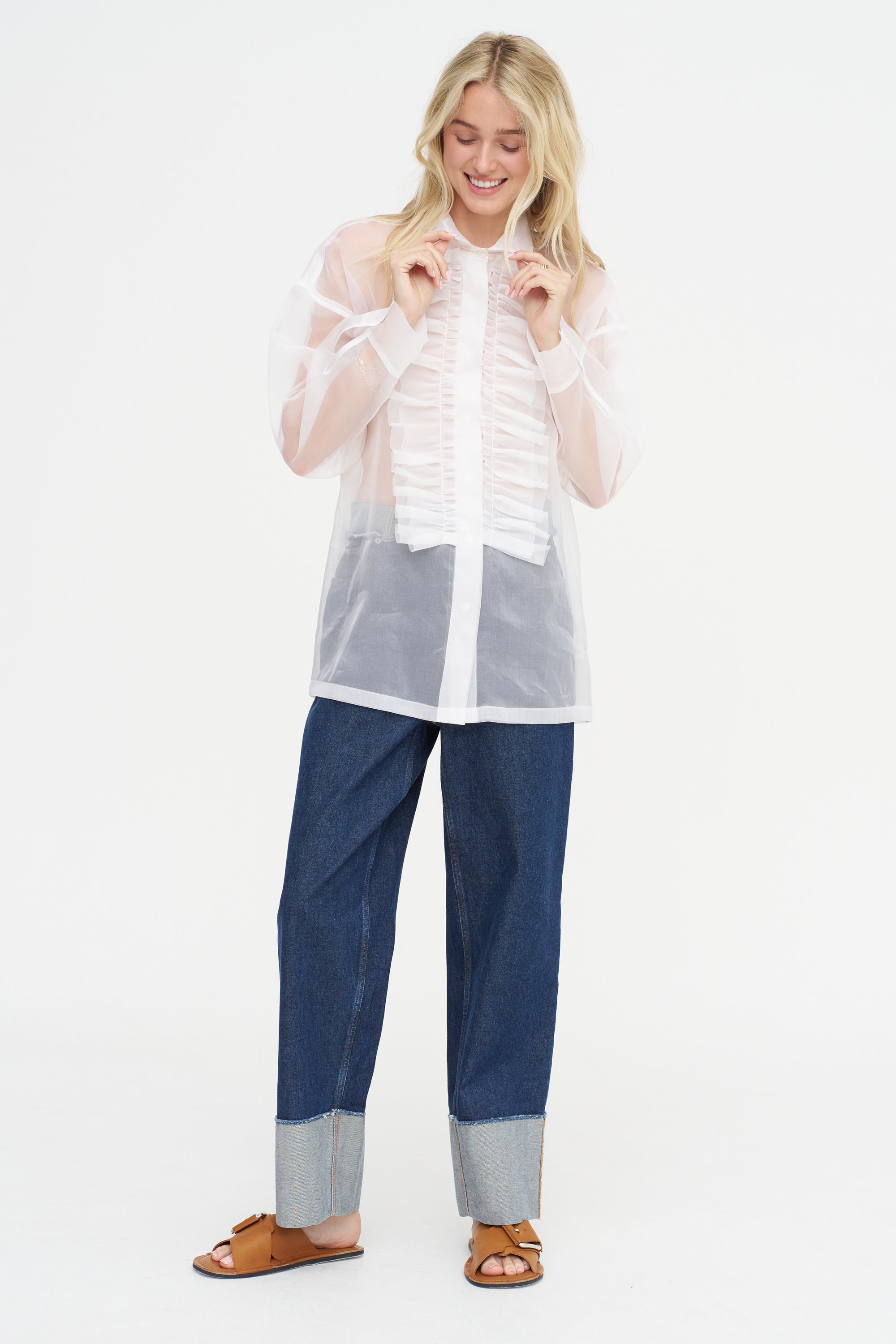 Organdie Shirt, Bianco