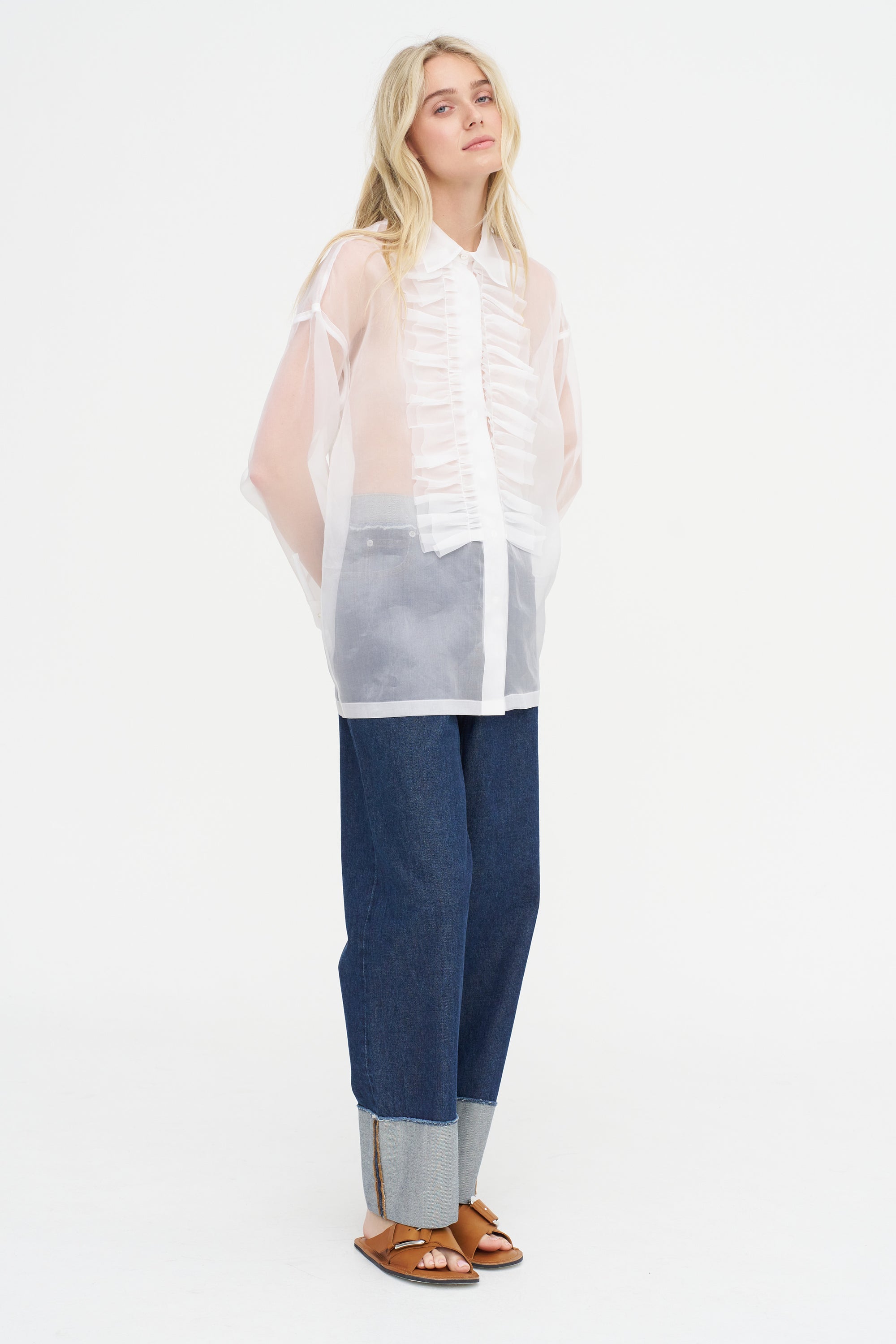 Organdie Shirt, Bianco