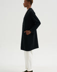 Cloud Jersey - Cotton French Terry Long Cardigan, Black
