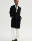 Cloud Jersey - Cotton French Terry Long Cardigan, Black