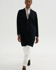 Cloud Jersey - Cotton French Terry Long Cardigan, Black