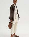 Airy Merino Wool Cardigan, Brown