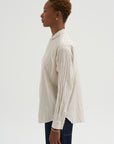 Organic Cotton Dobby Stripe Standard Shirt, Ivory