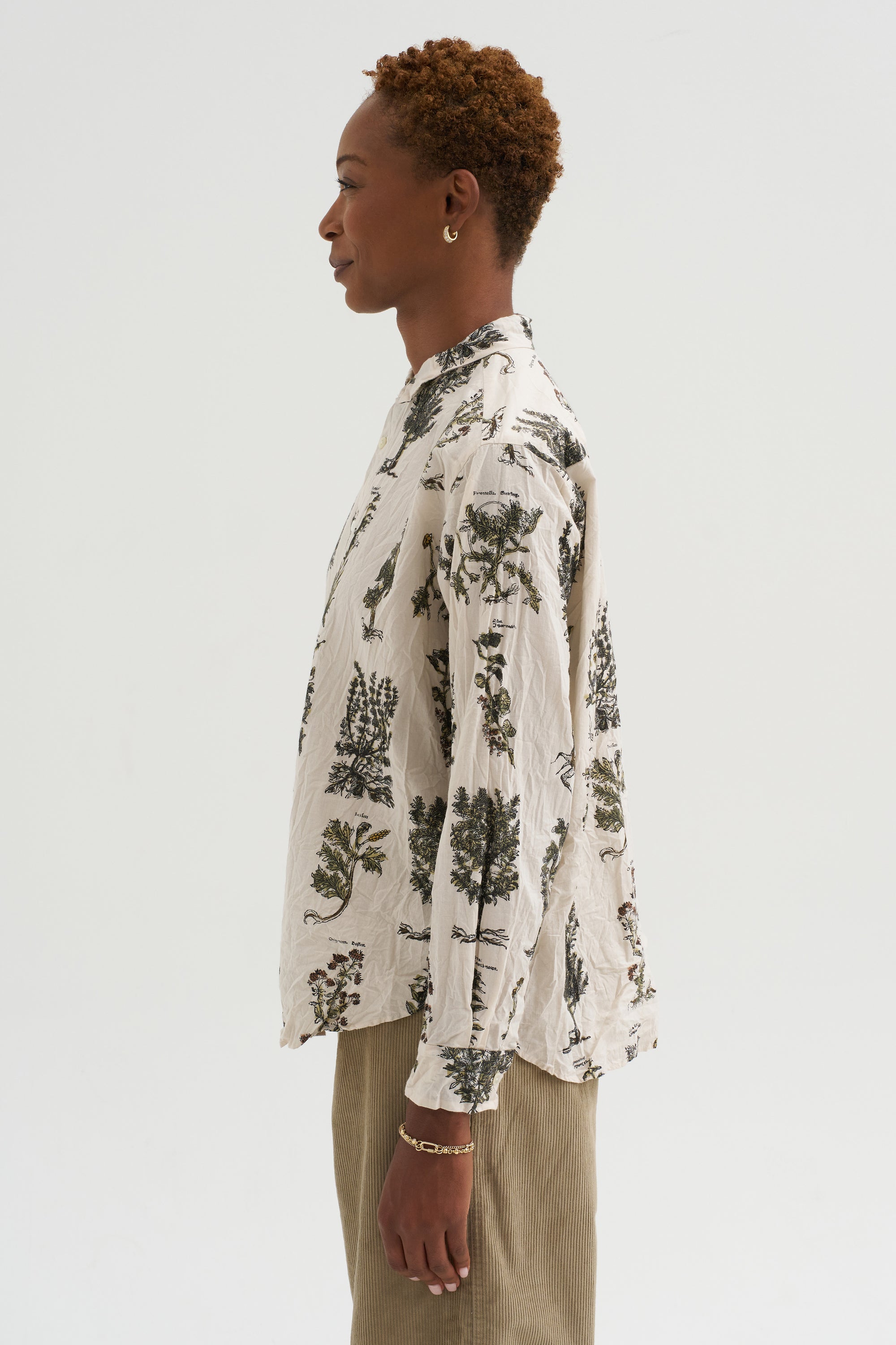 Relax Herbal Print Shirt, Ivory