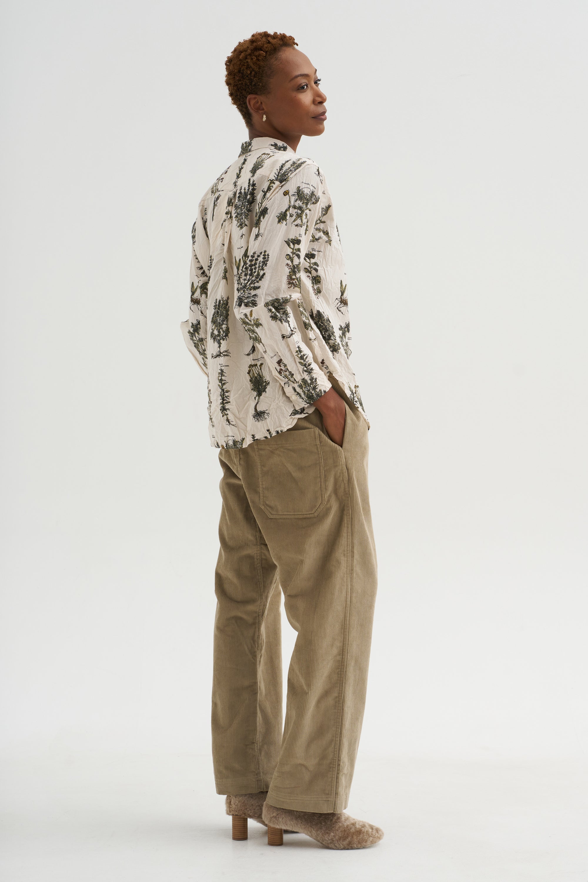 Relax Herbal Print Shirt, Ivory