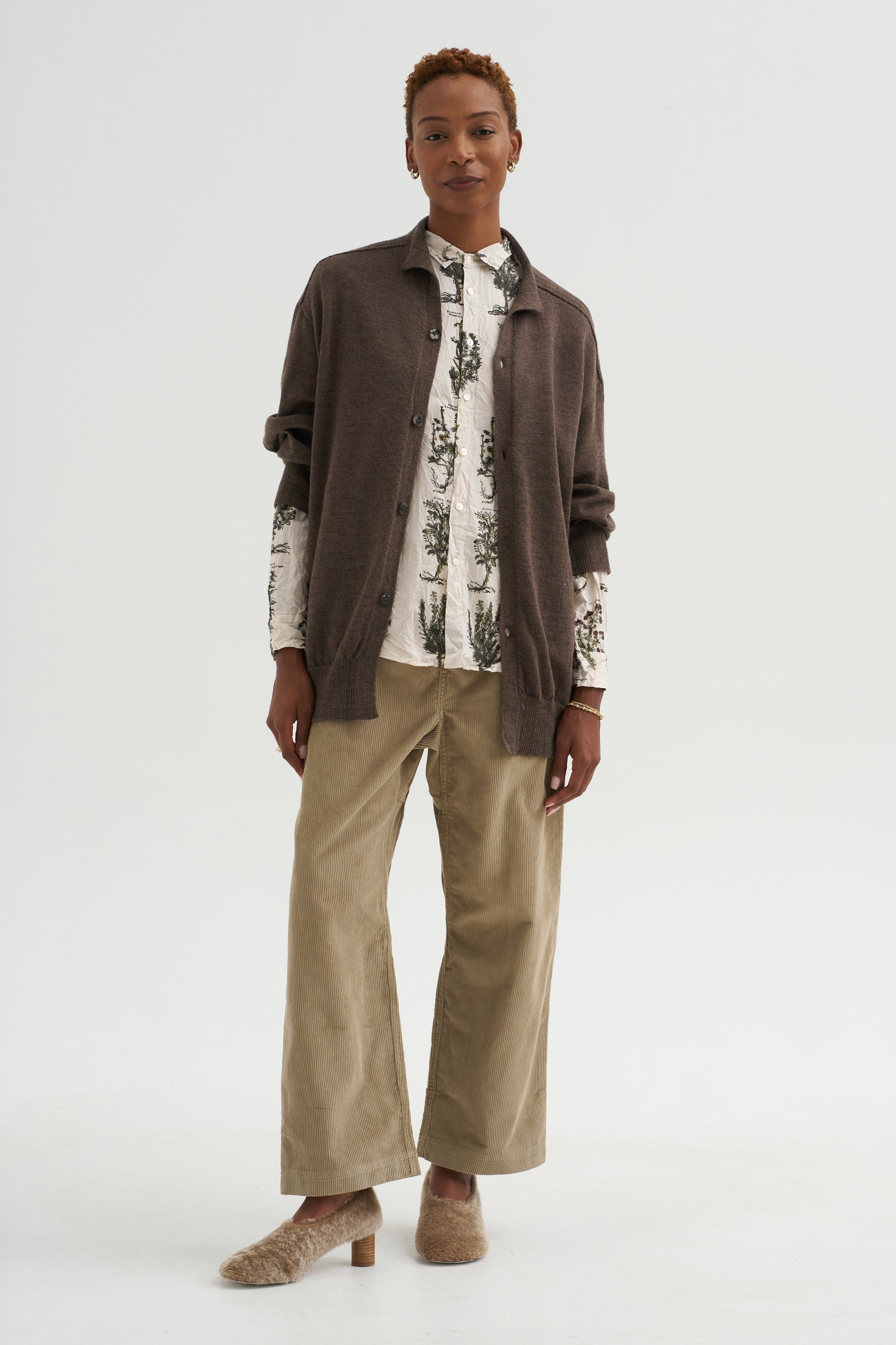 Relax Herbal Print Shirt, Ivory