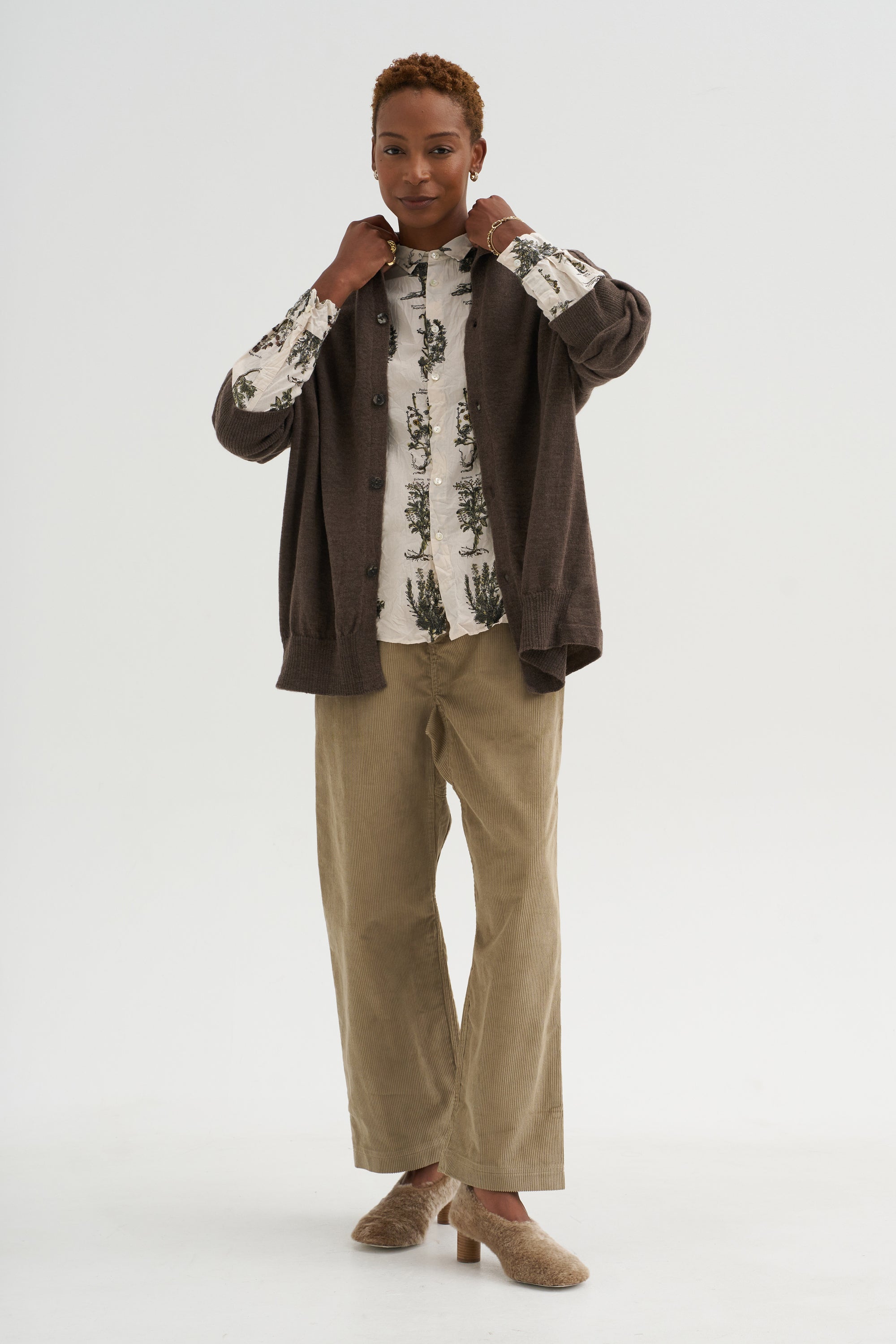 Relax Herbal Print Shirt, Ivory