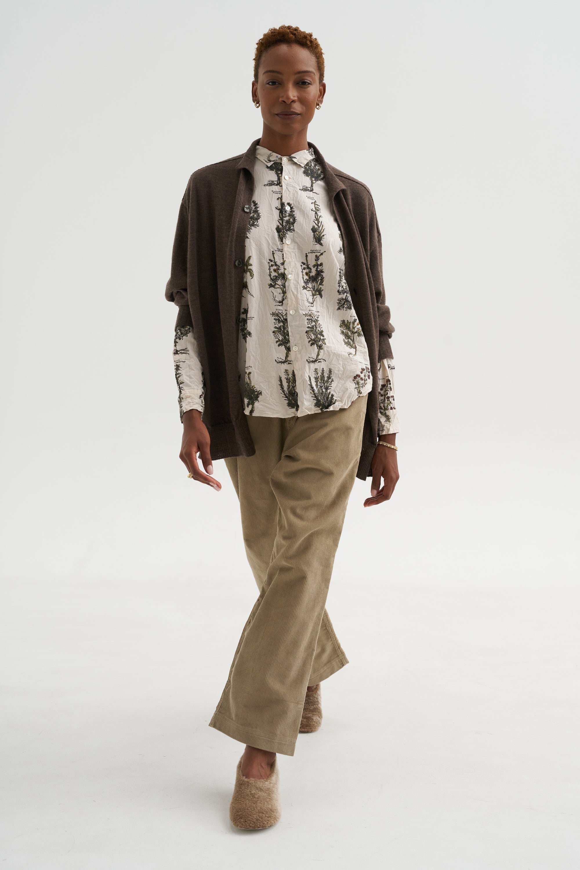 Relax Herbal Print Shirt, Ivory