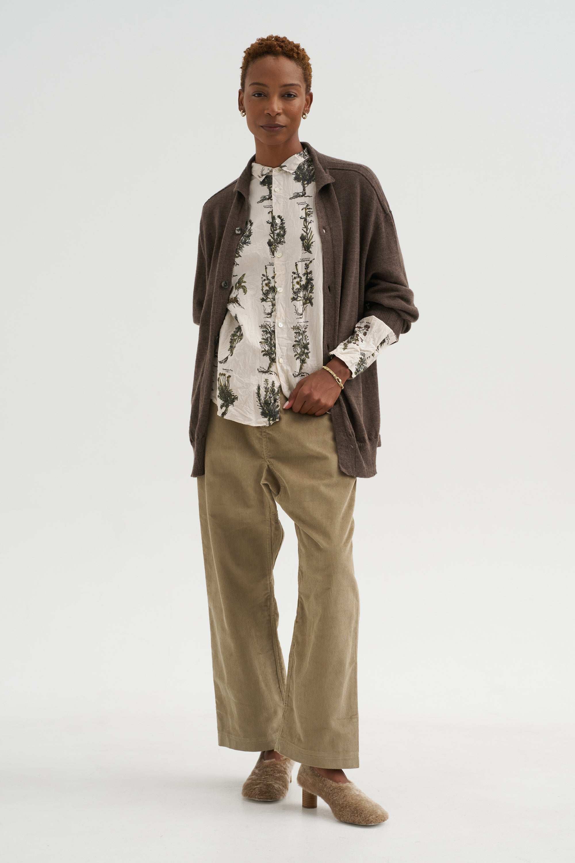 Relax Herbal Print Shirt, Ivory