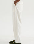 Brushed Cotton Baker Pants, White