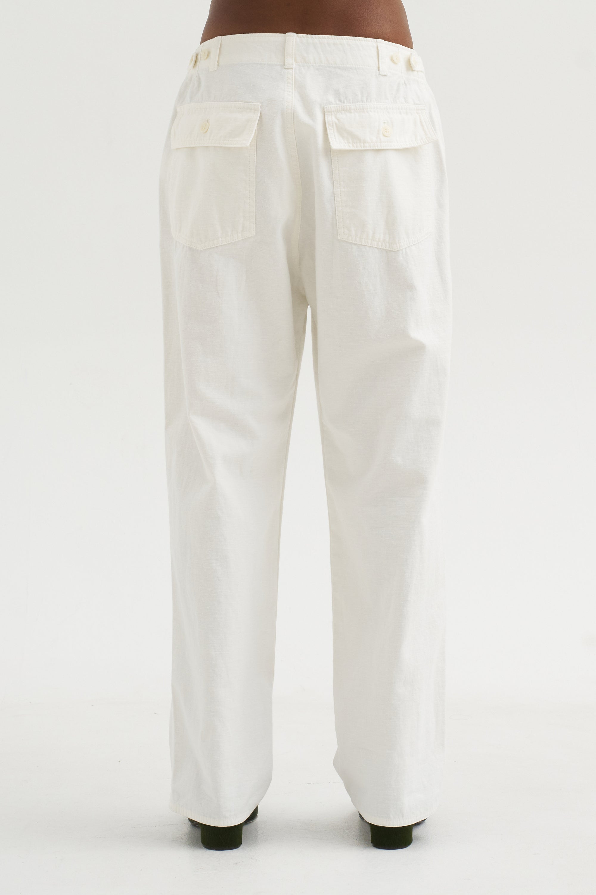 Brushed Cotton Baker Pants, White