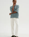 Brushed Cotton Baker Pants, White