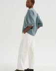 Brushed Cotton Baker Pants, White