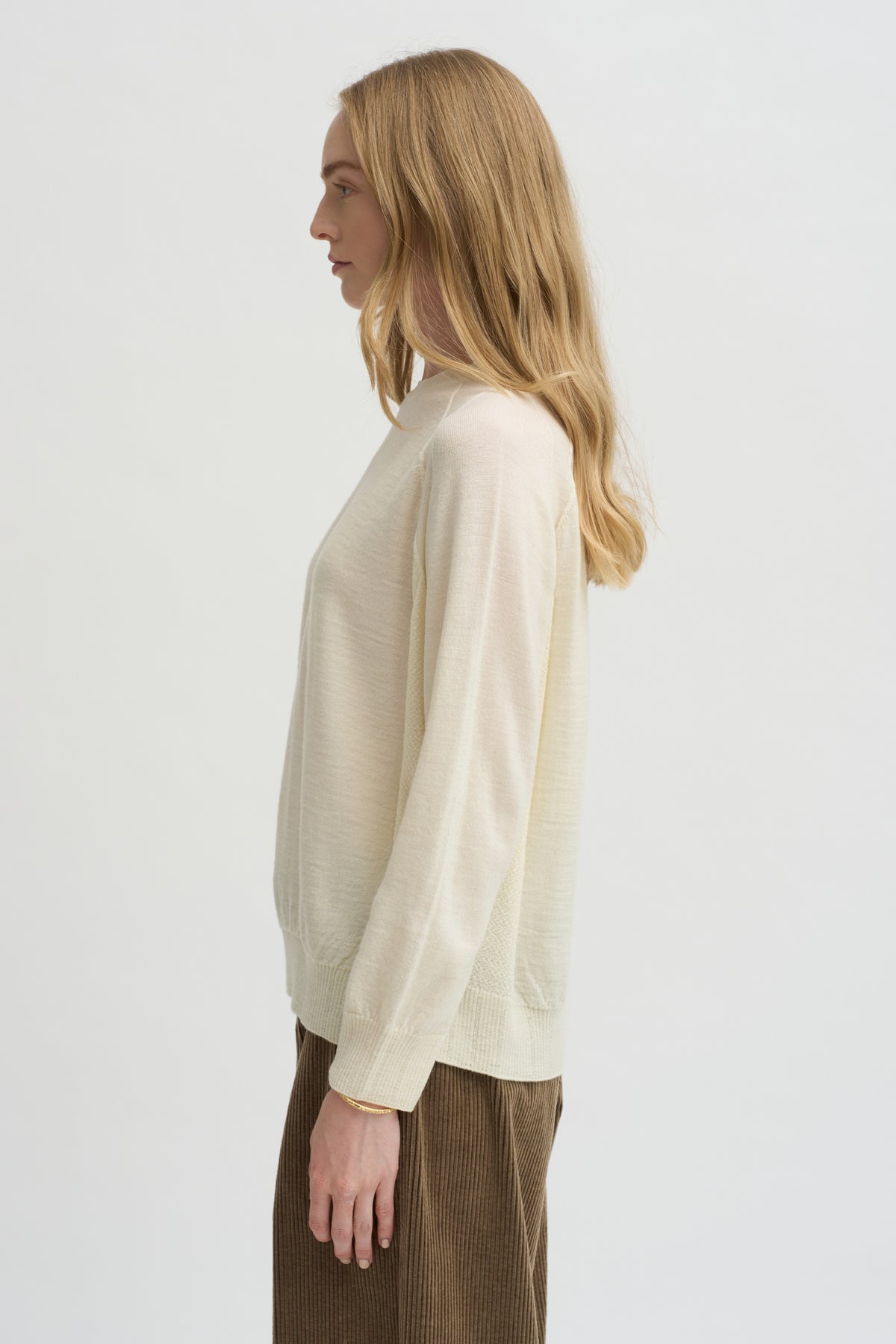 Crewneck Pullover Airy Merino, Ivory