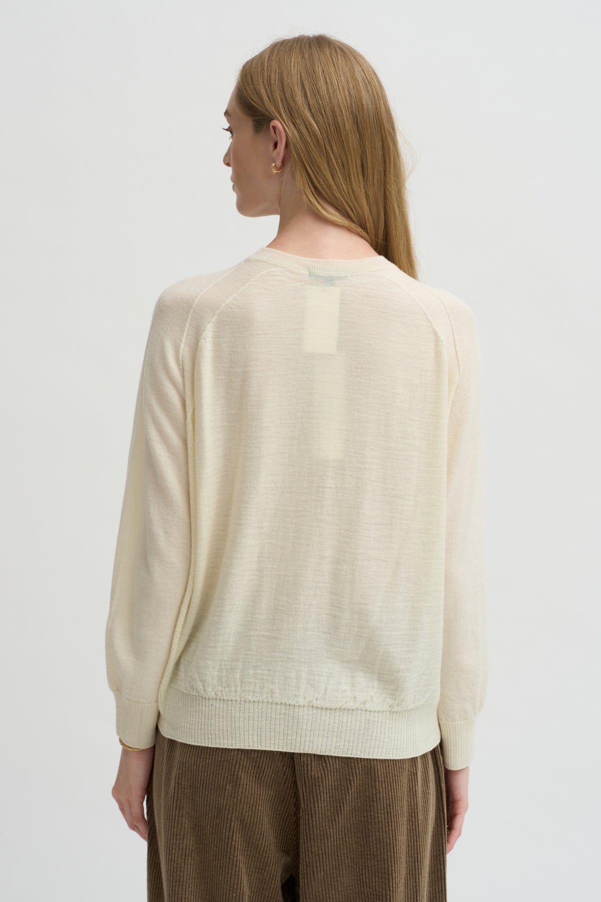 Crewneck Pullover Airy Merino, Ivory