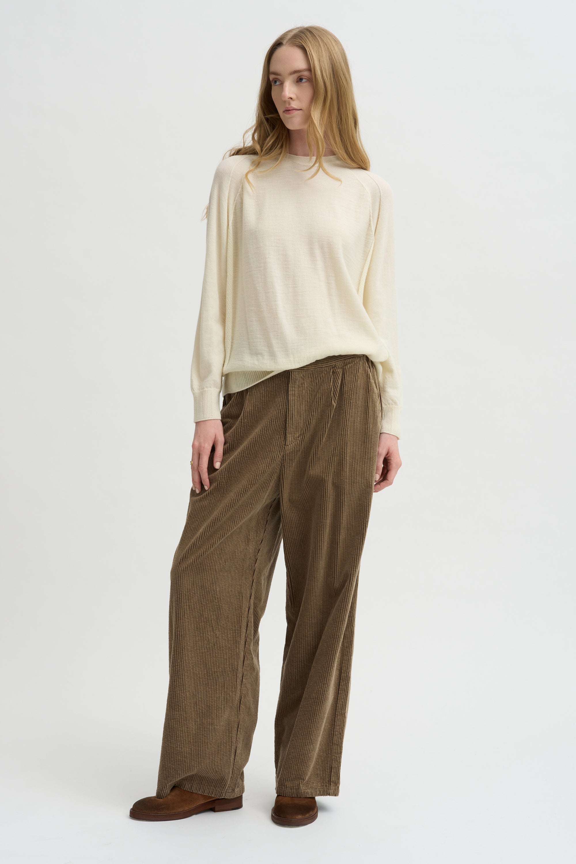 Crewneck Pullover Airy Merino, Ivory