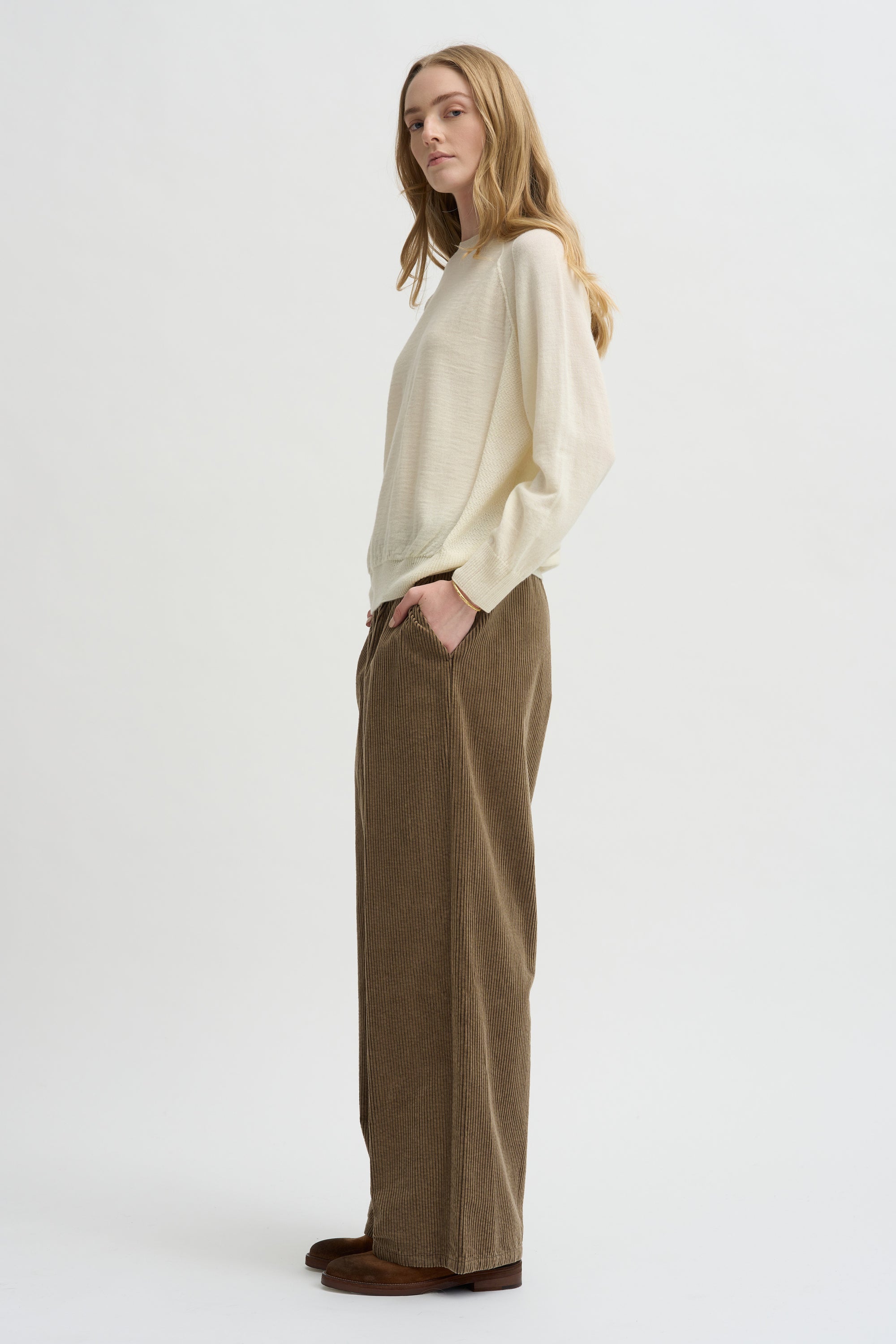 Crewneck Pullover Airy Merino, Ivory