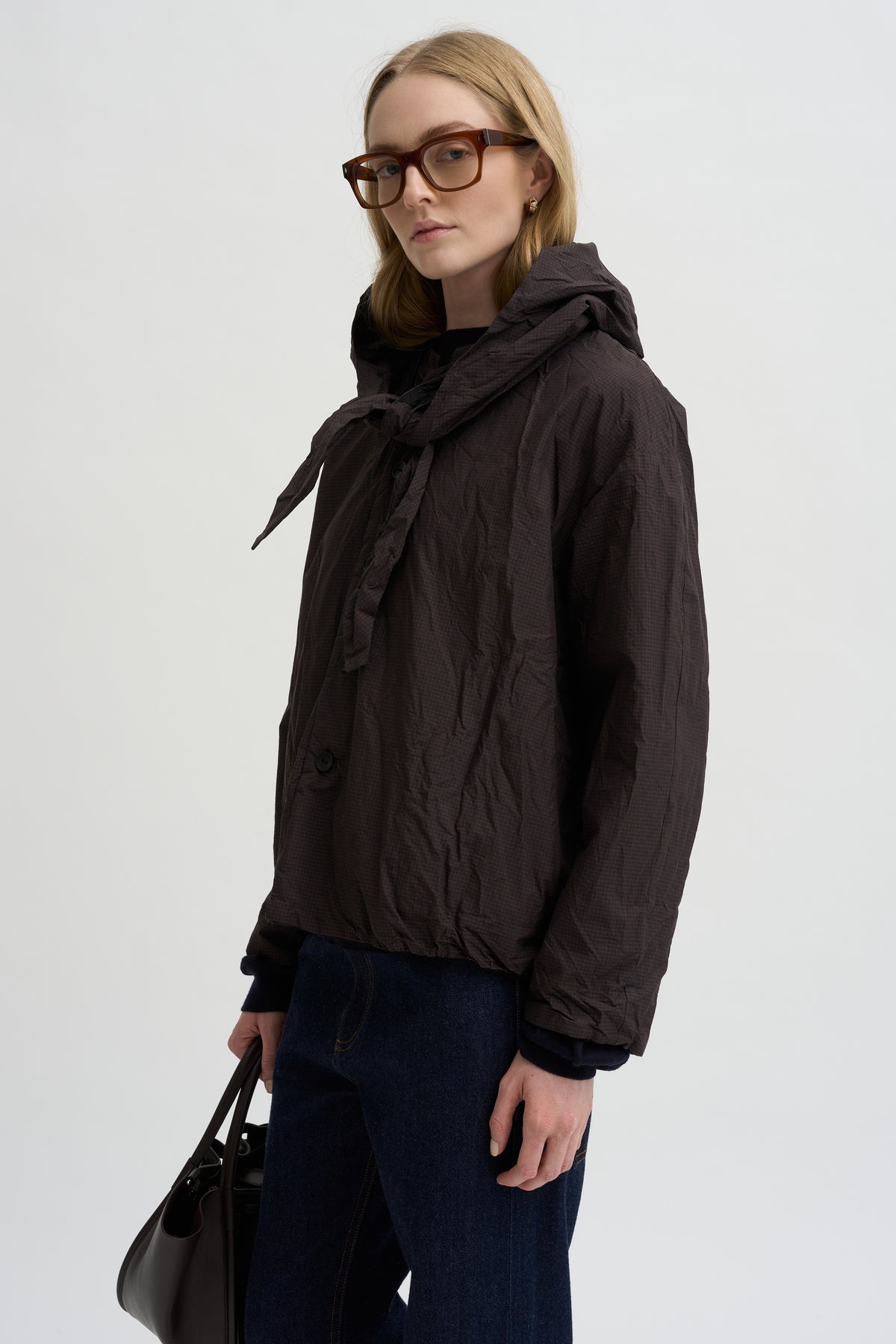 Reversible Short Jacket, Brown