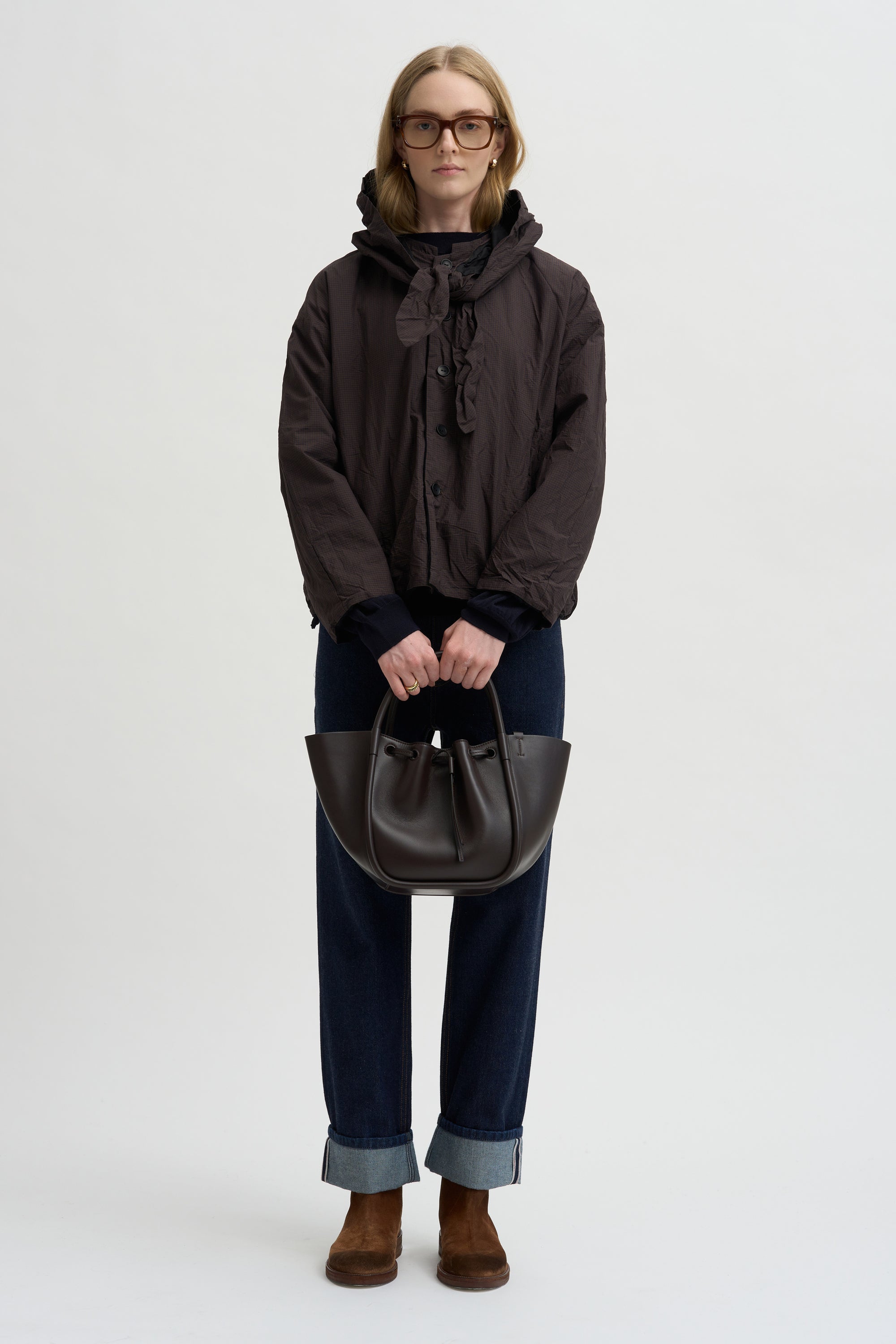 Reversible Short Jacket, Brown