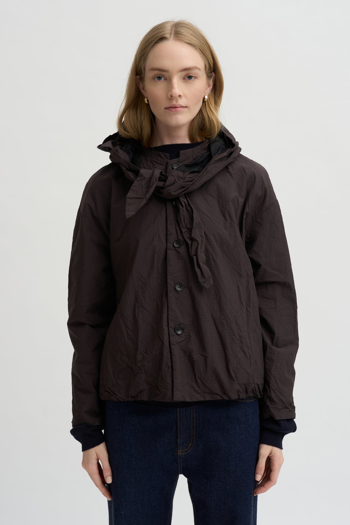 Reversible Short Jacket, Brown