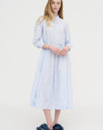 Washed Cotton Crinkle Dress, Saxe Blue