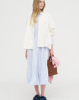 Washed Cotton Crinkle Dress, Saxe Blue