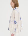 Japonism Flower Print Blouse, Ivory