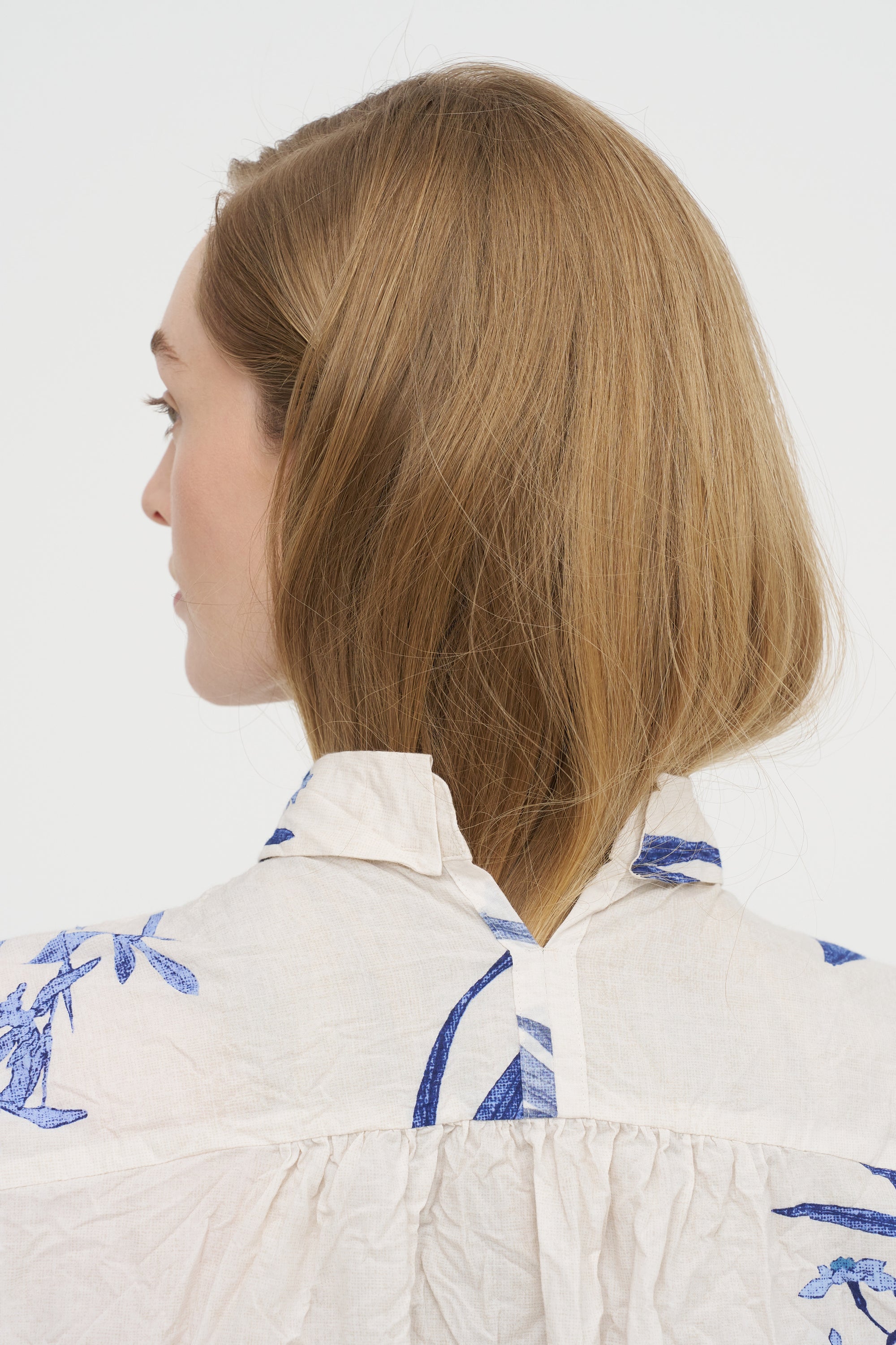 Japonism Flower Print Blouse, Ivory