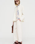 Japonism Flower Print Blouse, Ivory