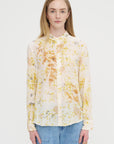 Silk Crepe Bundle Dye Blouse, Ivory