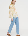 Silk Crepe Bundle Dye Blouse, Ivory