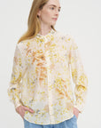 Silk Crepe Bundle Dye Blouse, Ivory