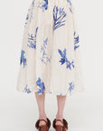 Japonism Flower Print Skirt, Ivory