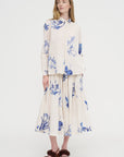 Japonism Flower Print Skirt, Ivory