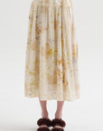 Silk Crepe Bundle Dye Skirt, Ivory