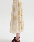 Silk Crepe Bundle Dye Skirt, Ivory