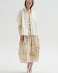 Silk Crepe Bundle Dye Skirt, Ivory