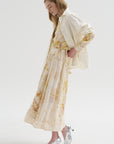 Silk Crepe Bundle Dye Skirt, Ivory