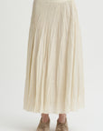 Pleated Skirt Acetate Lyocell, Ivory
