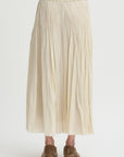 Pleated Skirt Acetate Lyocell, Ivory