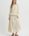 Pleated Skirt Acetate Lyocell, Ivory