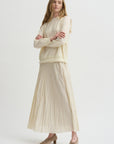 Pleated Skirt Acetate Lyocell, Ivory