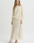 Pleated Skirt Acetate Lyocell, Ivory